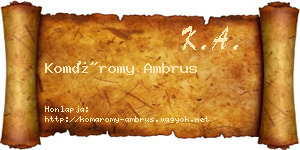 Komáromy Ambrus névjegykártya