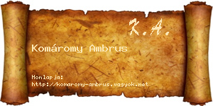 Komáromy Ambrus névjegykártya